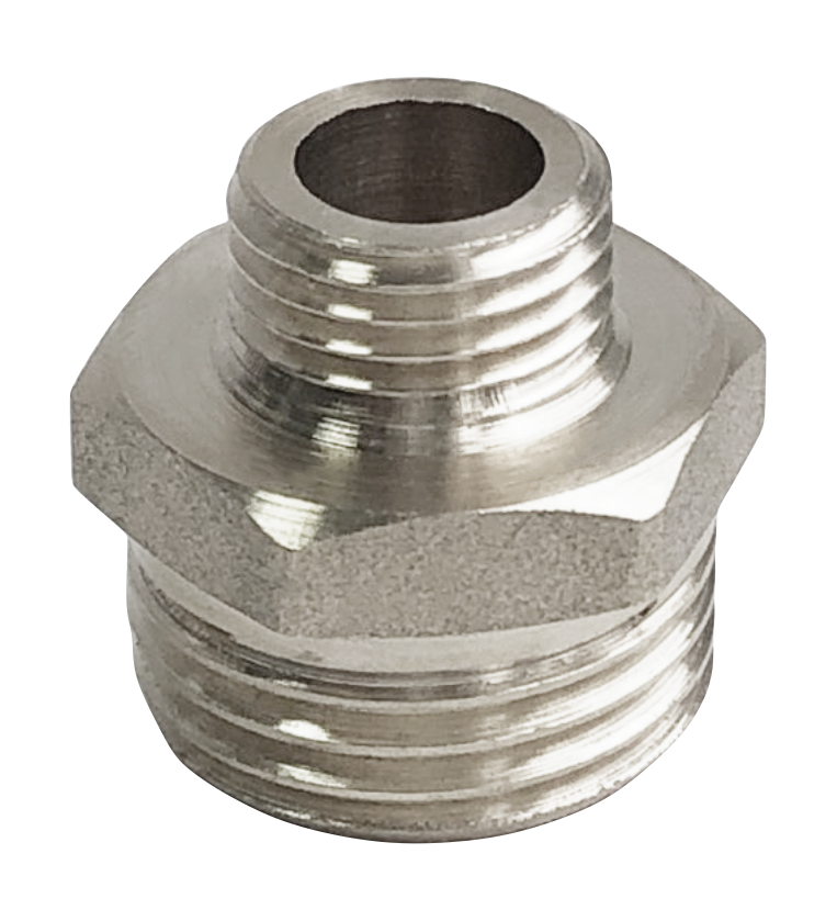 Ниппель латунь никель переходной Ду 15х10 (1/2"х3/8") НР Valfex VF.580.N.012.038 арт.1215009