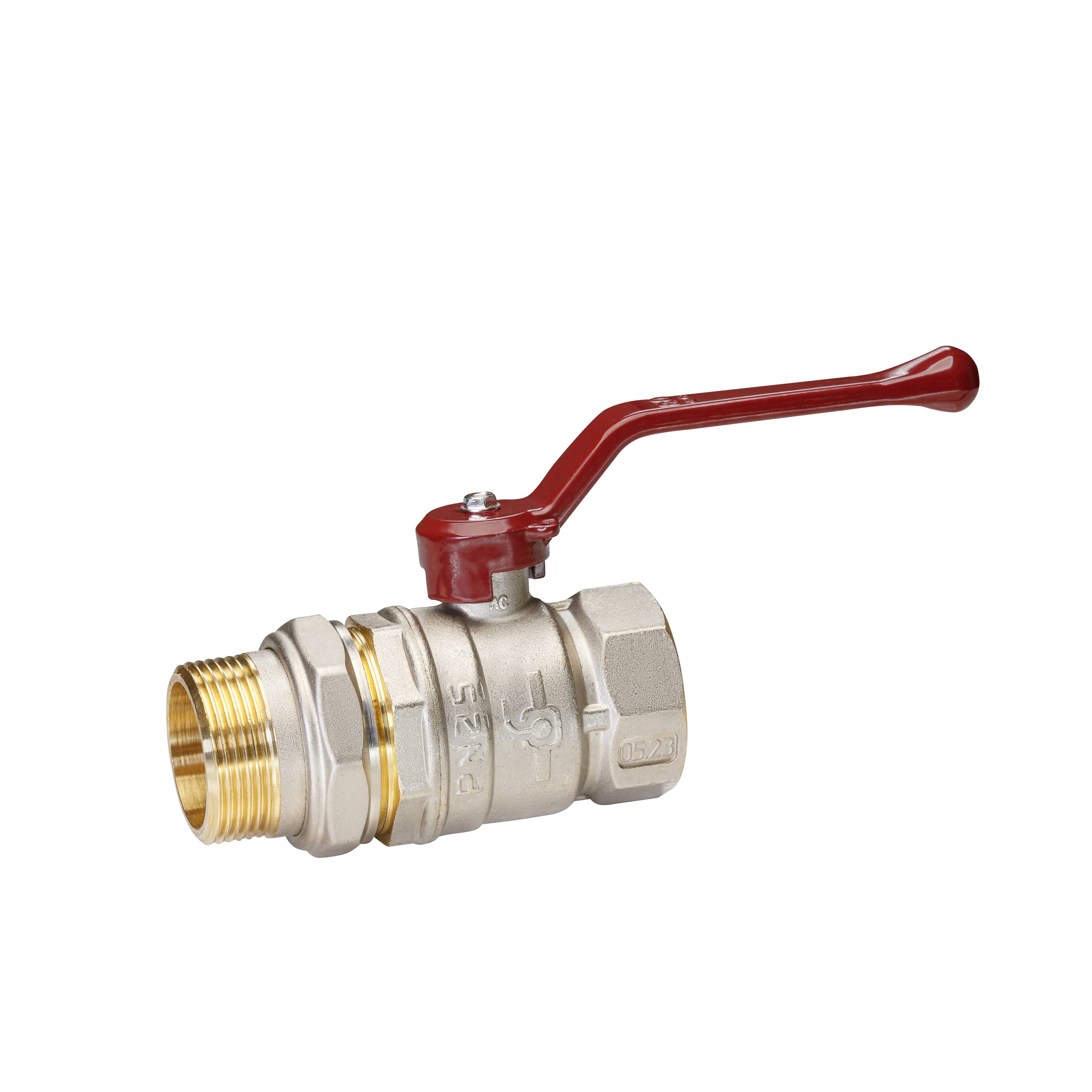Кран шаровой латунный никель Temper Ду 32 (1 1/4”) PN25, ВР/НР американка, рычаг 8832ВАР11425 арт.1302078, марка Ру25