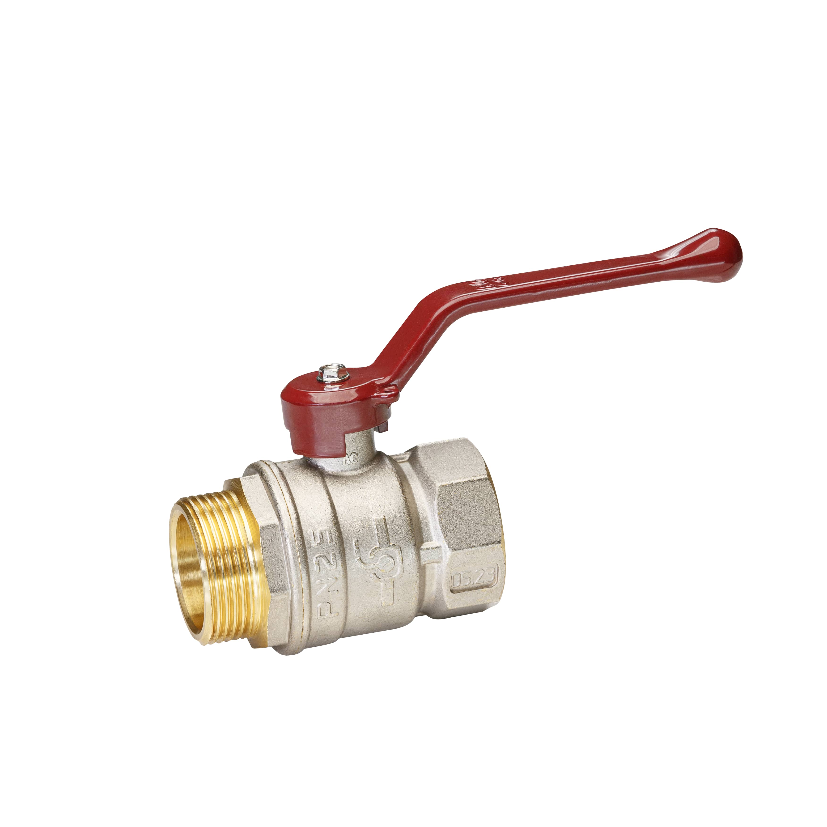 Кран шаровой латунный никель Temper Ду 32 (1.1/4”) PN25, ВН/НР, рычаг 8832ВНР11425 арт.1302080, марка Ру25