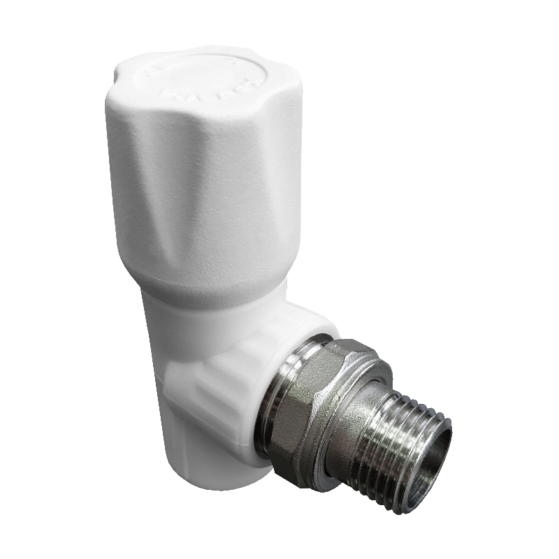 Кран PP-R шаровой белый НР Дн 25х1/2" угловой для радиатора VALFEX 10148125 арт.1217461