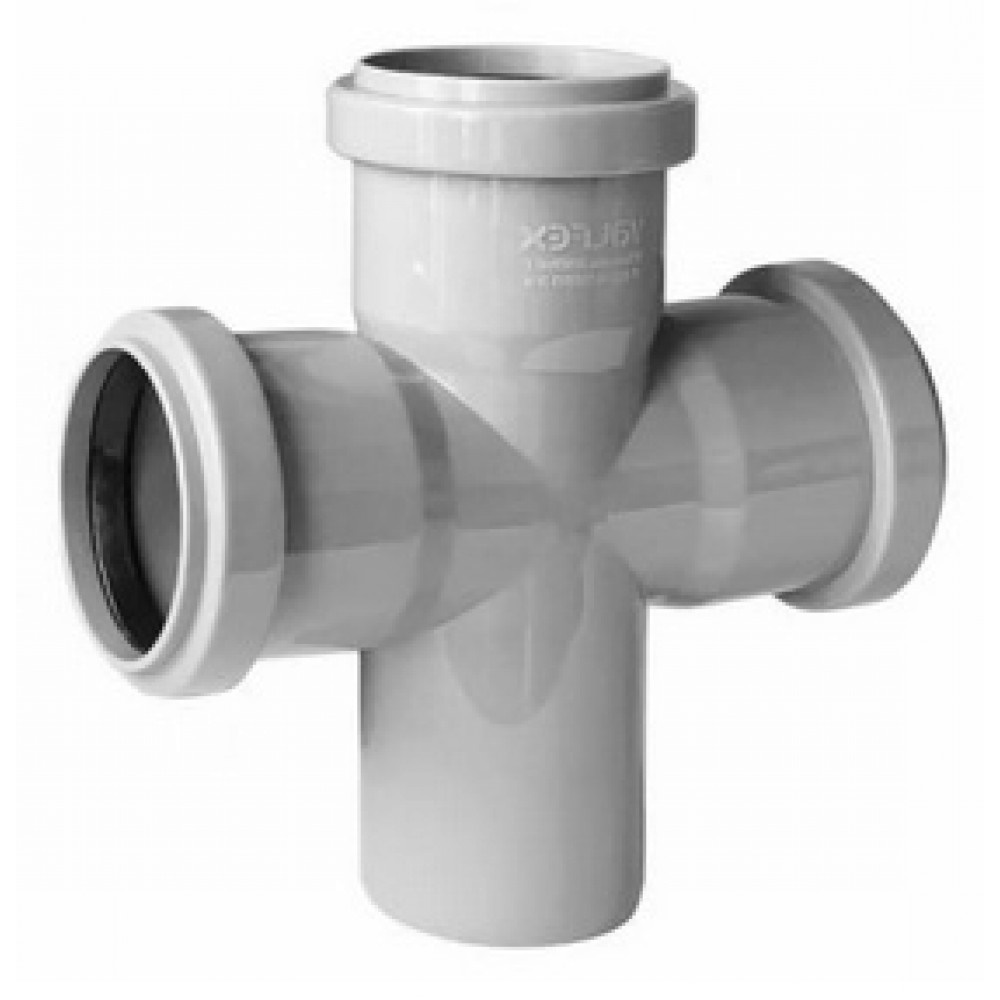 Крестовина PP-H 1-плоскостная серая Дн 110х110х110х87гр б/нап в/к VALFEX 27211110 арт.1217163