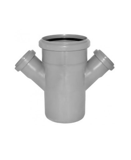 Крестовина PP-H 1-плоскостная серая Дн 110х50х50х45гр б/нап в/к VALFEX 27111550 арт.1217158
